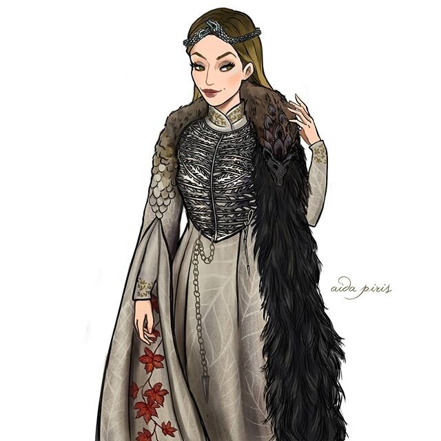 🎨I painted myself wearing Sansa's coronation dress👑🐺. The dress it's a masterpiece by @micheleclapton❤️. #IwishIcouldwearit.
.................................................................
M'he pintat amb el vestit de la coronaci&oacute; de la S