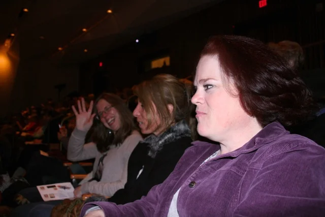 After a long day of looking at quilts and vendors, we enjoyed a relaxing evening listening in at the evening lecture.