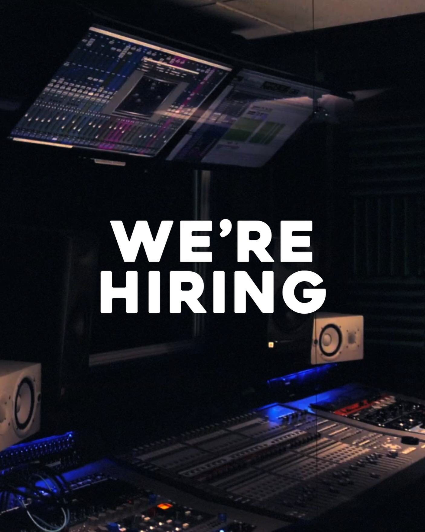 Tag an engineer ready for the next level 🔊🔊 #werehiring #webusy #recordingstudio #mixing #mastering