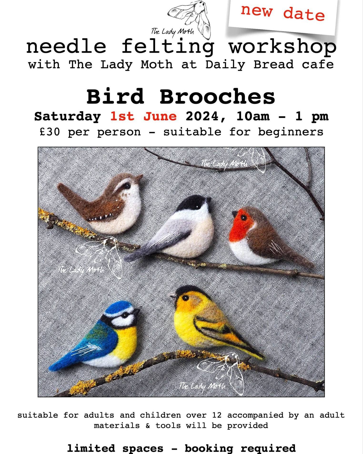 Due to high demand, the lovely The Lady Moth is adding another Bird Brooch workshop date! The spaces are limited, so book early to avoid disappointment! https://www.theladymoth.com/s/shop