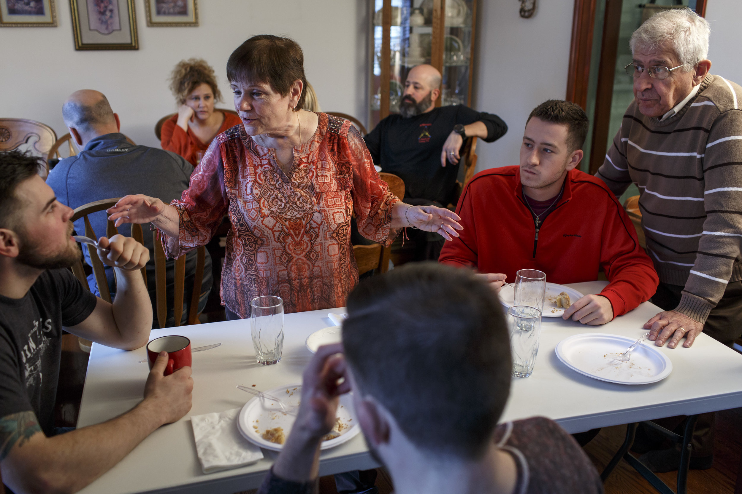 Nikolai Gionti enjoys Thanksgiving dinner on Thursday, Nov. 24, 2016, with his family a week before he is set to leave to A start his first professional fight training camp. 
