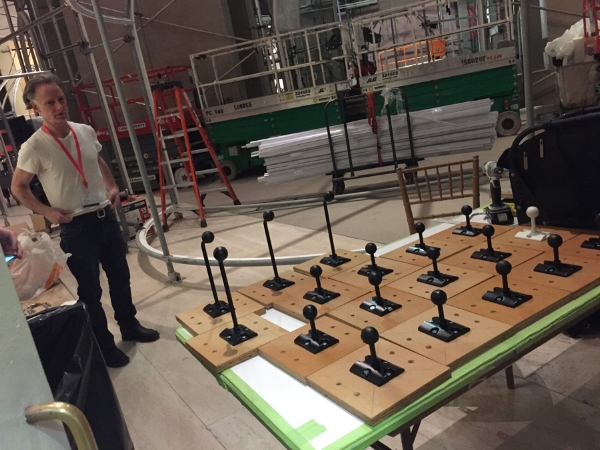 Preparing the mounting brackets for the main hall speakers