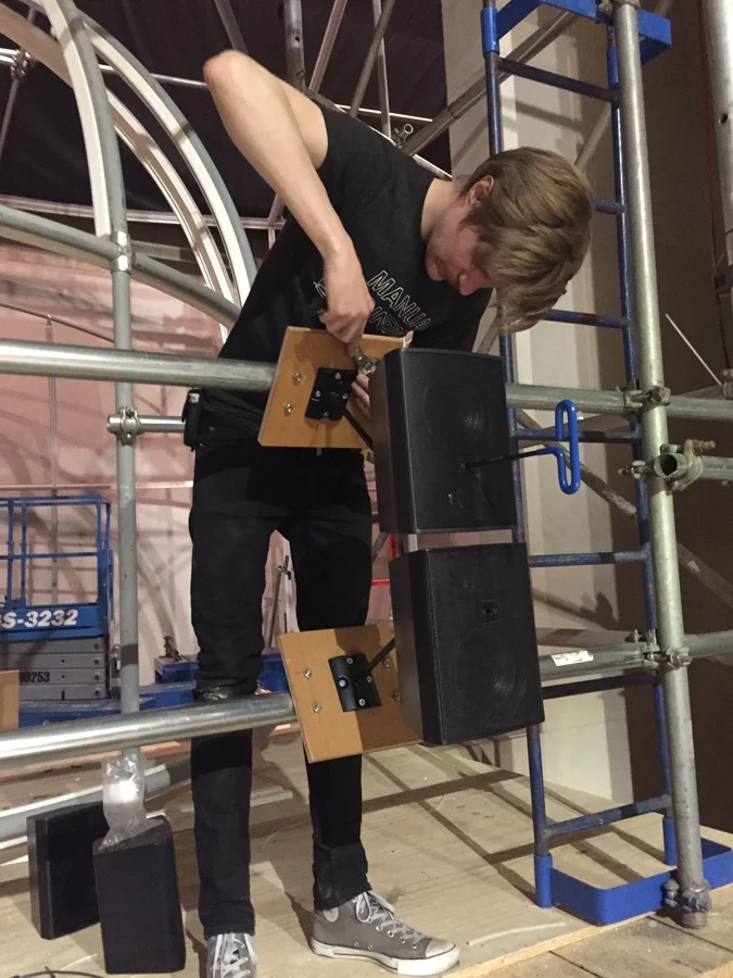 Mounting the brackets for the main space upstairs