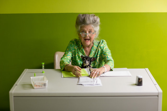Marjorie Conn, voting poll receptionist.