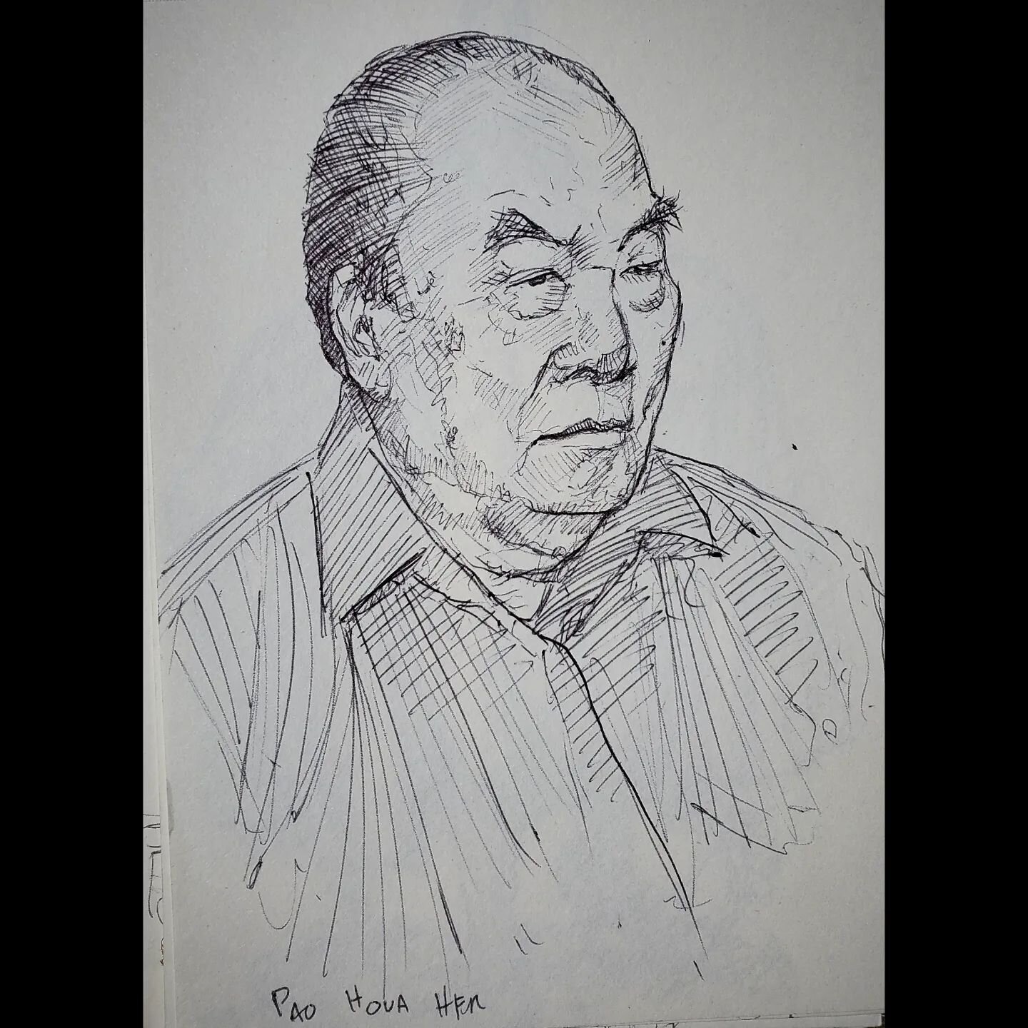 20 minute art study from the National Portrait Gallery in DC.
.
&quot;Untitled (man)&quot; by Pao Houa Her
.
.
.
#cameronbyeart #nationalportraitgallery #artstudy #sketchbook #sketching #sketch #pen #portrait