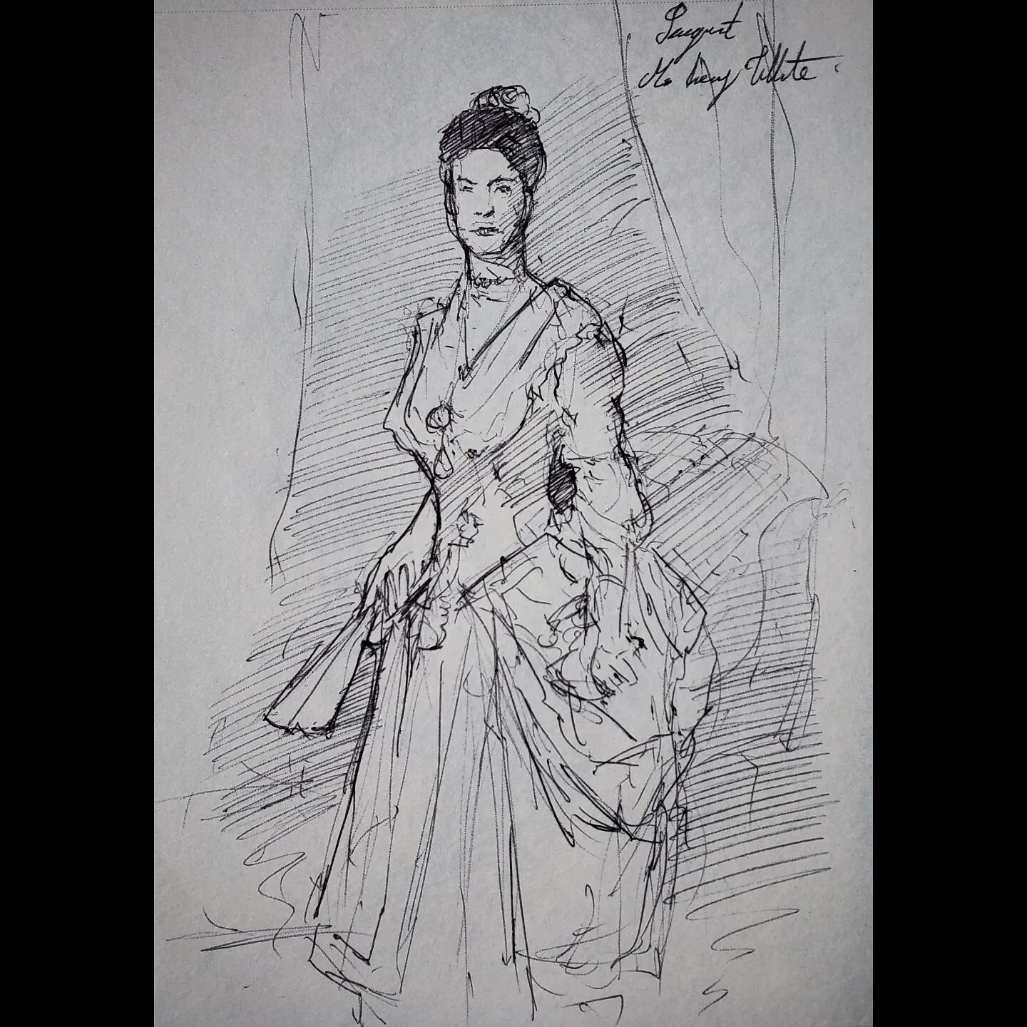10 minute museum study at National Gallery of Art in DC. 
.
&quot;Mrs. Henry White&quot;
By John Singer Sargent
.
.
.
#cameronbyeart #nationalgalleryofart #artstudy #sketchbook #sketching #sketch #pen #sargent #portrait