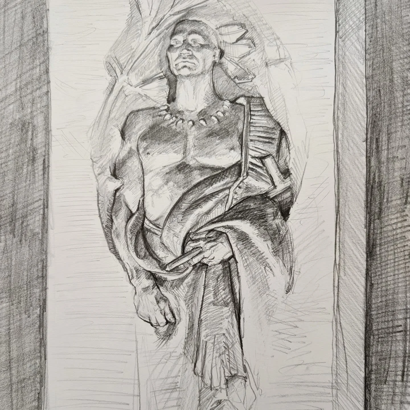 A longer sketch from my time drawing at @chesterwood_studio. Part of a lovely experience sketching some figure models and sculptures from the incredible Daniel Chester French's studio. Thanks to the @berkshireartcenter for offering such a cool experi