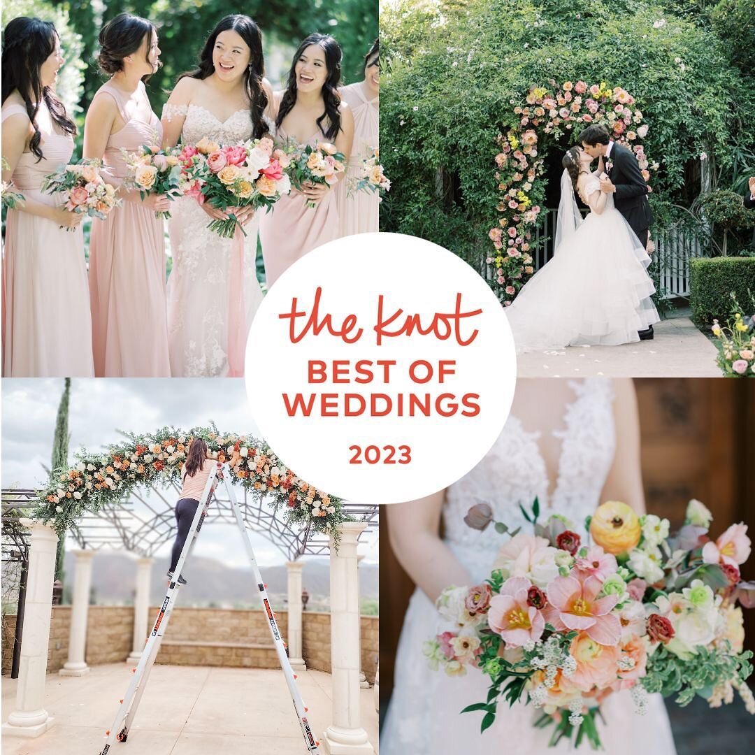 #theknotbestofweddings 5 years in a row! 🌟🙏🏼 THANK YOU to our incredible couples who shared the kindest words of their experiences with us and to the entire Julep Bloom team 🌸✨ for making it all happen! &thinsp;
&thinsp;
Photo credits: &thinsp;
@