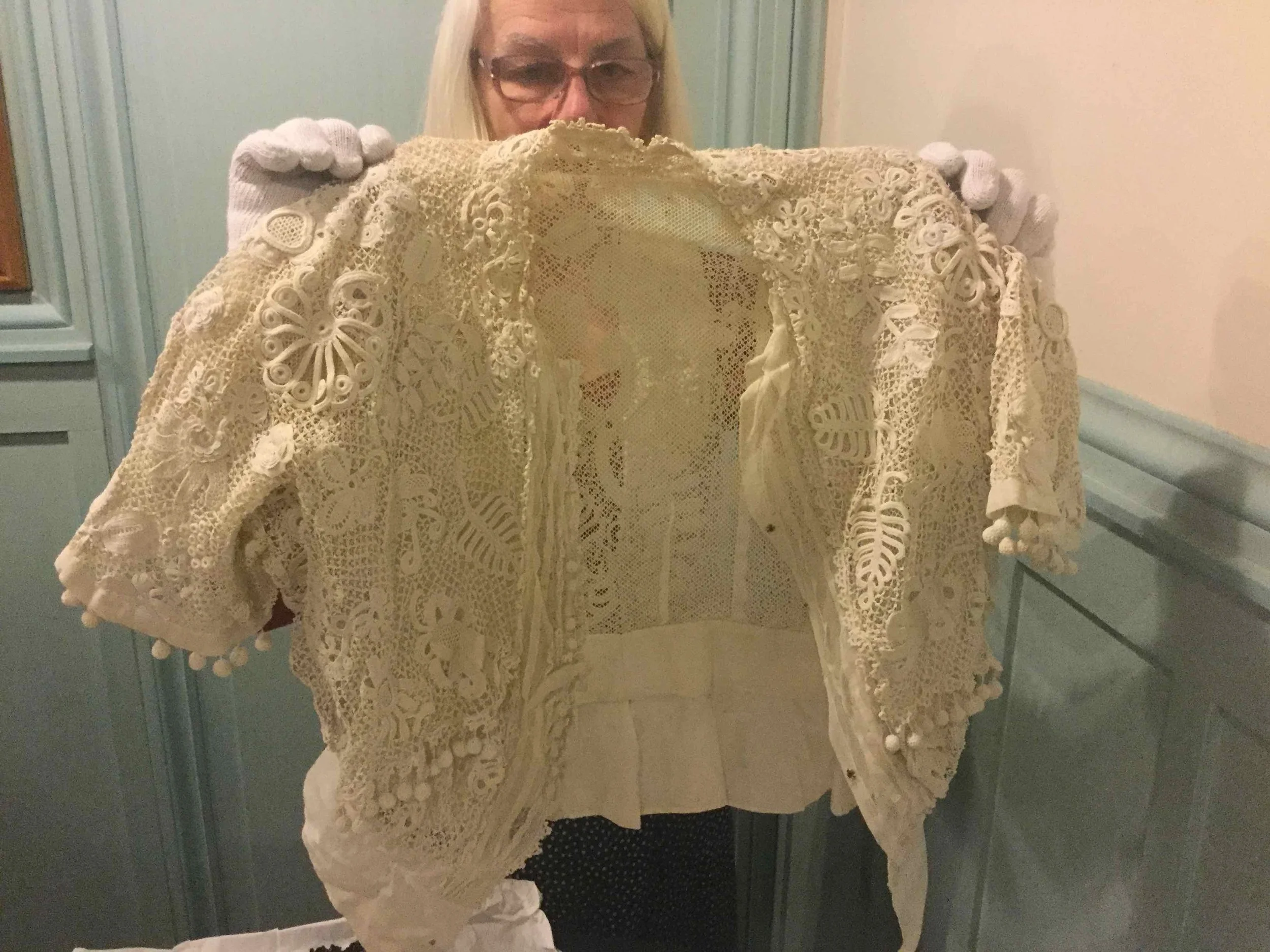 Irish crochet lace blouse