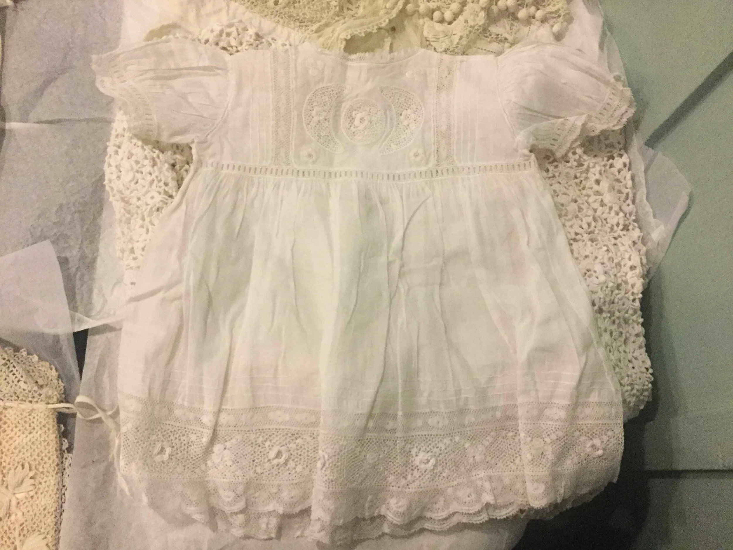 Another Irish crochet baby gown