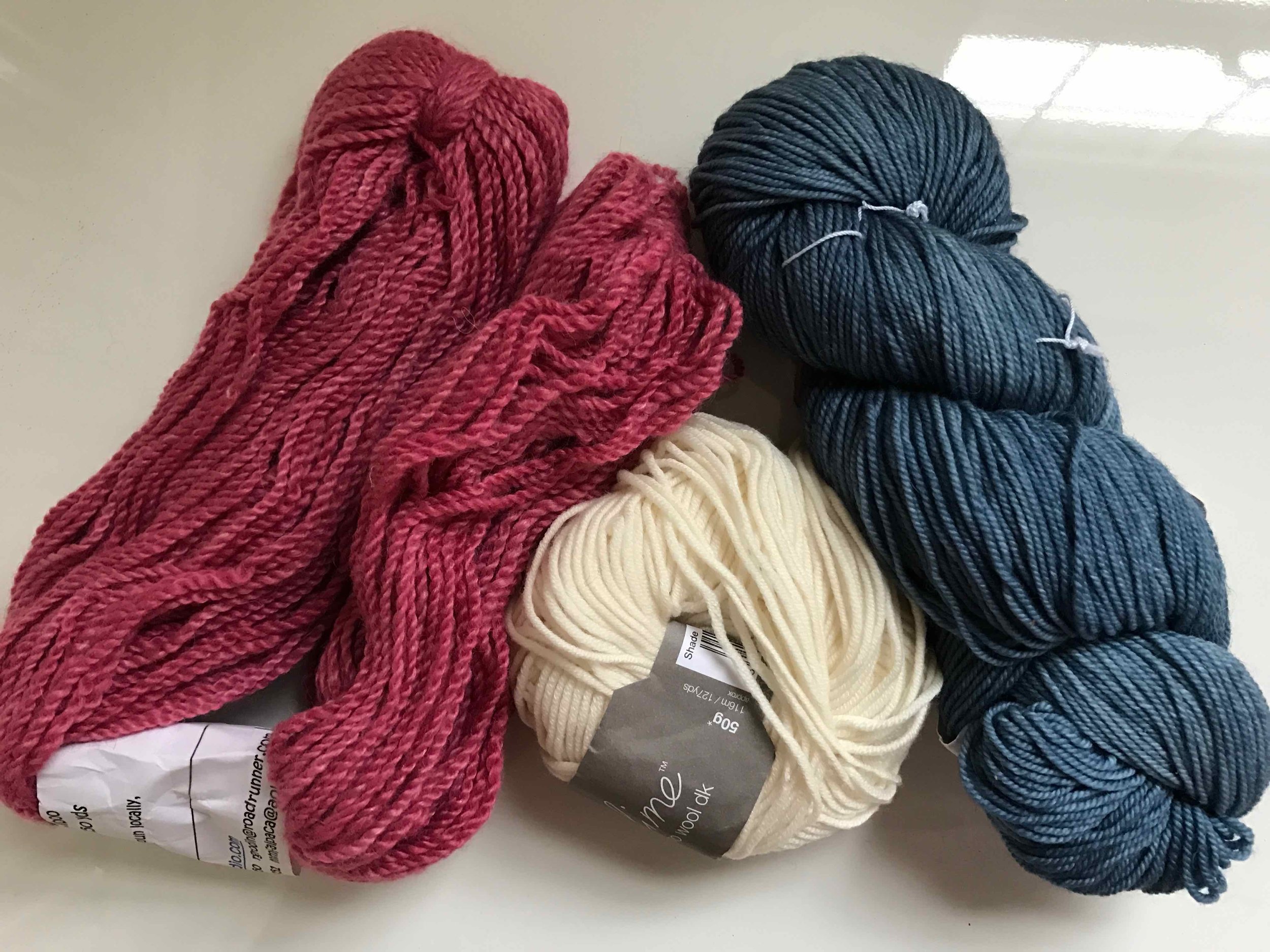 A combination of Sublime extra fine merino wool dk with either madelinetosh tosh sport or Alpaca fibre studio baby alpaca yarn with 20% bamboo