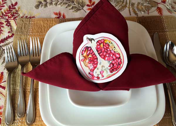 This is some clipart which makes for some nice themed place settings. This is a great inexpensive way to class up the table for those who don't have yards to poke around in.
