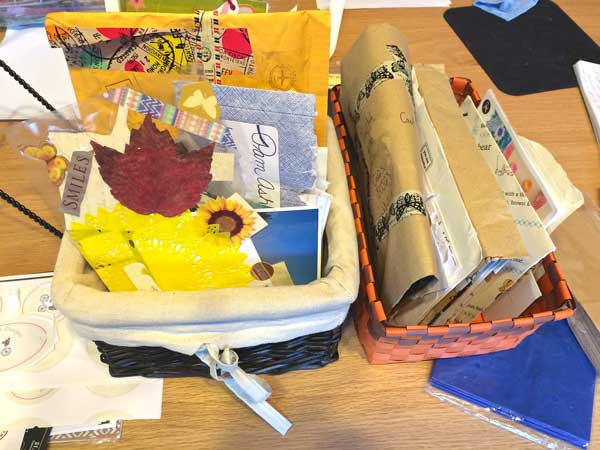 I have realized I had been stuffing all my pen pal letters in different little baskets. Consolidating like things will definitely save space.