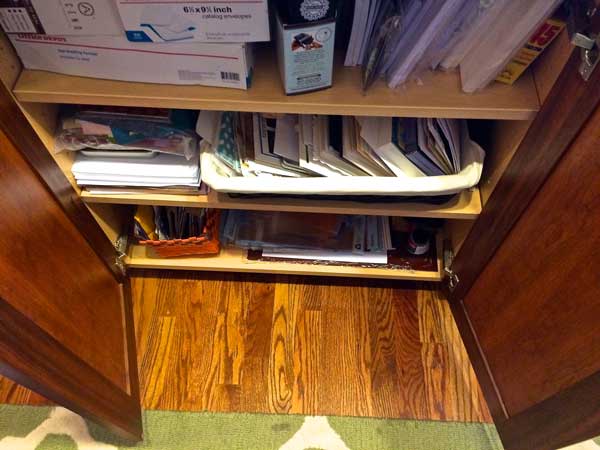 Items all consolidated and neatly put away together!