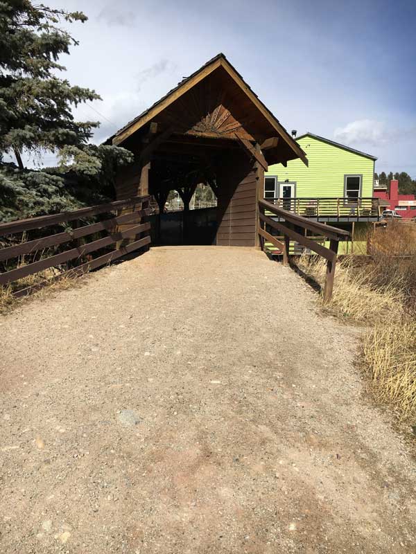 This is a quaint covered bridge in the town of Nederland.