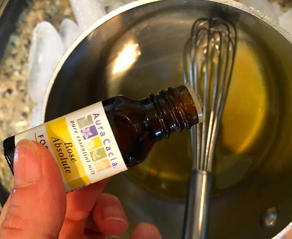Adding the oils.