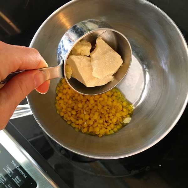Add 1/2 cup cocoa butter.