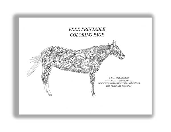 Click HERE for your free horse coloring page.