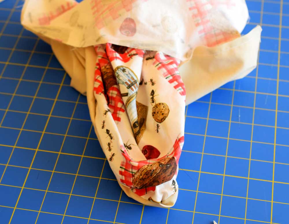 Turn inside out through the opening.