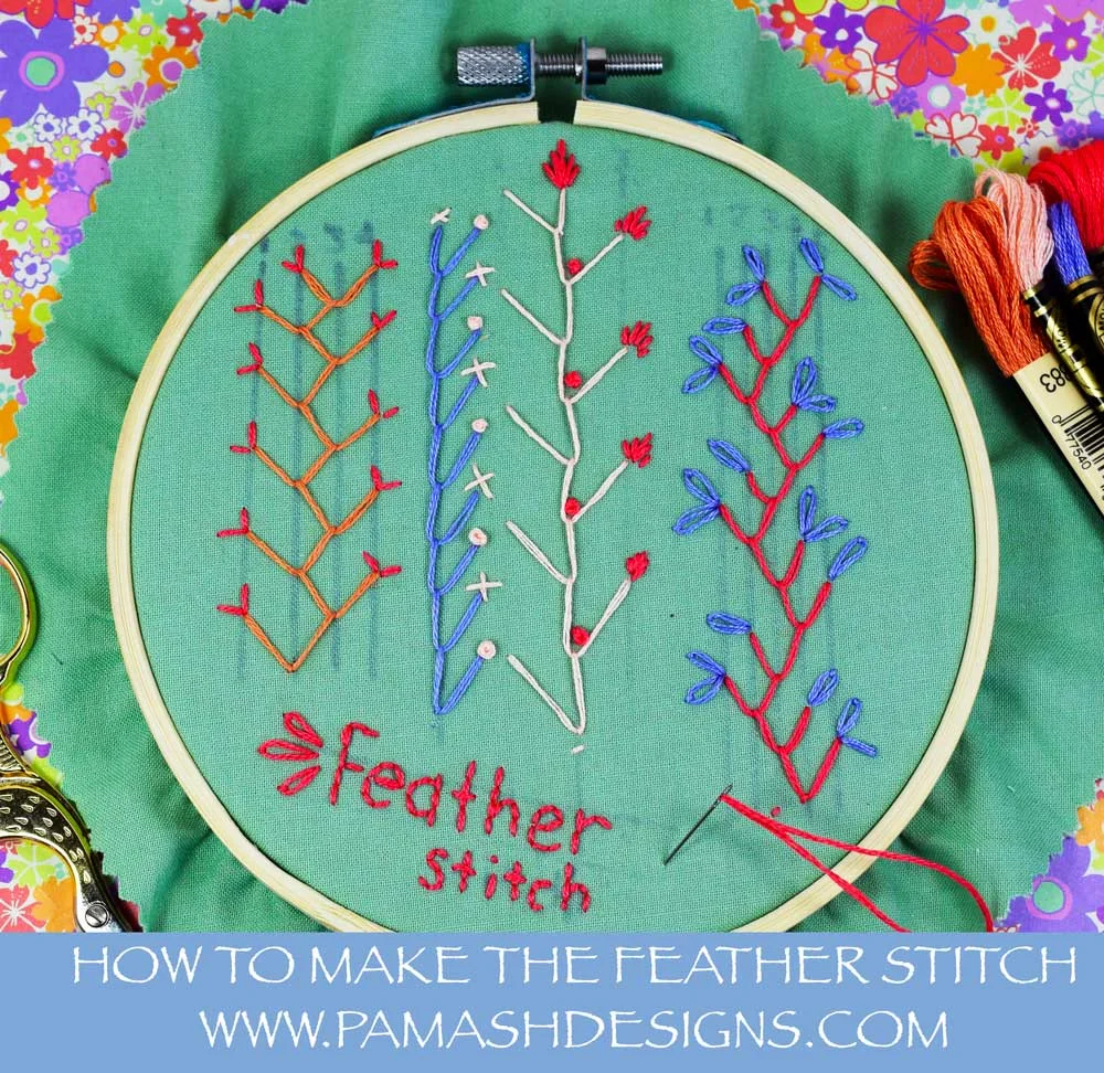 Here is an example of the feather stitch.