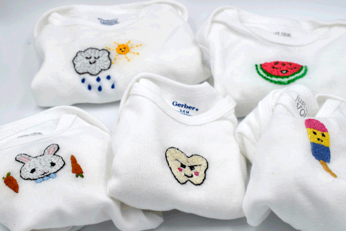 Embroidered Knit Onesie main image 1