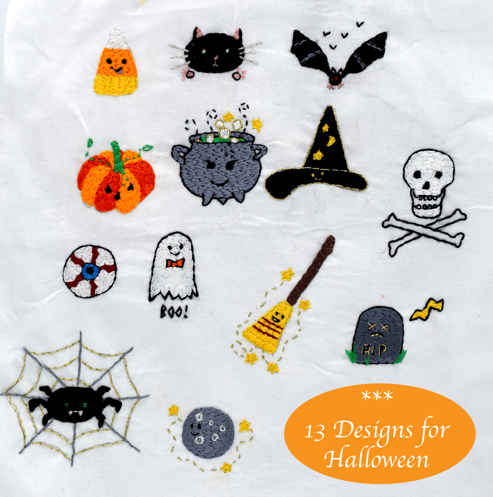 Halloween Stick and Stitch Embroidery Designs, Stick-on Embroidery