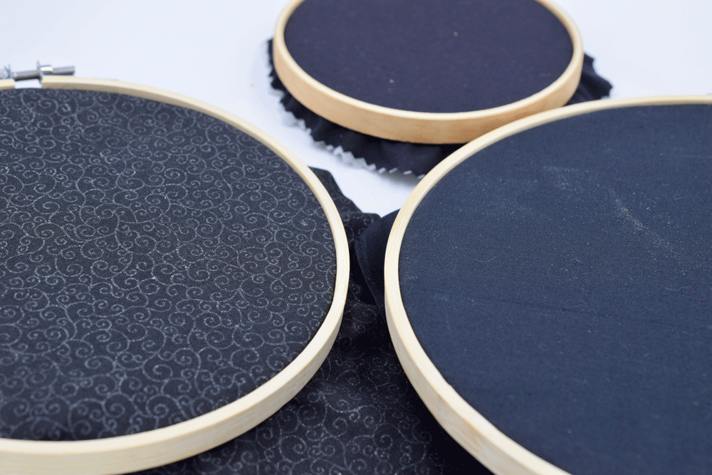 Pick a dark fabric that is chalkboard-like.