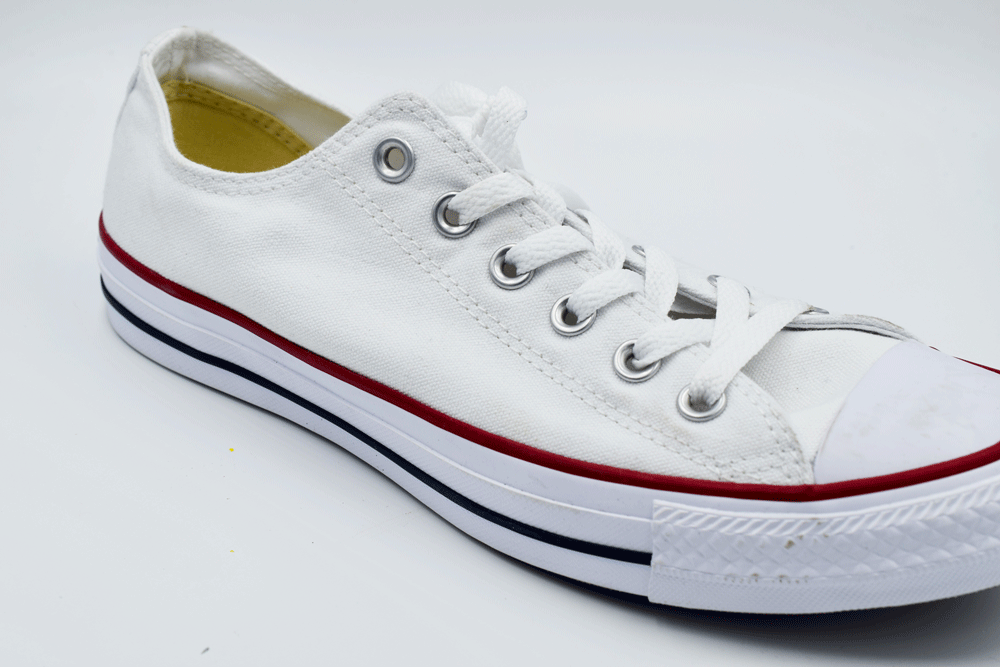 Enter: Exhibit A. Plain white sneakers.