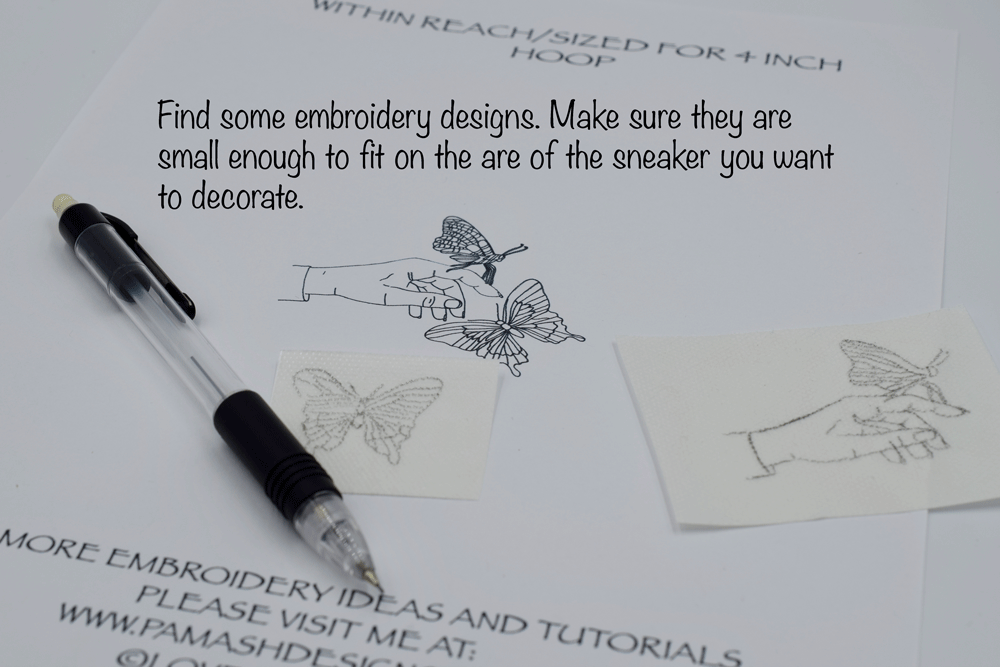 Find some small designs to use. This design I used was from my LOVESTITCHERY shop. Click HERE to see this listing. It is a printable PDF pattern that comes in two different size choices.