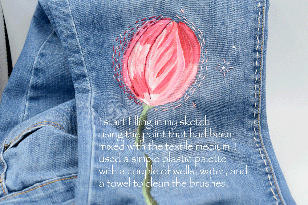 PAINTING AND EMBROIDERING ON DENIM — Pam Ash Designs