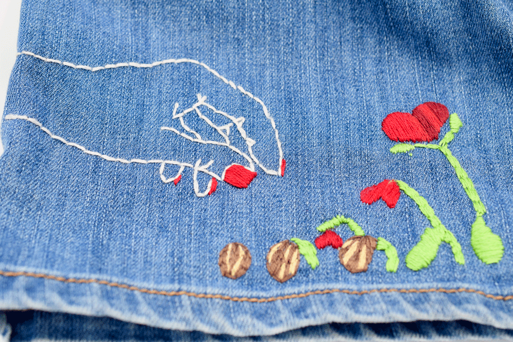 I used my SEED OF COMPASSION pattern for the back of the other leg since the theme fit. HERE is a link to that listing if you are interested.