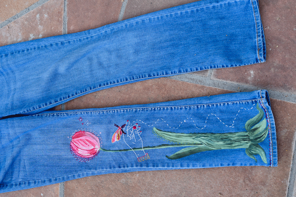 PAINTING AND EMBROIDERING ON DENIM — Pam Ash Designs