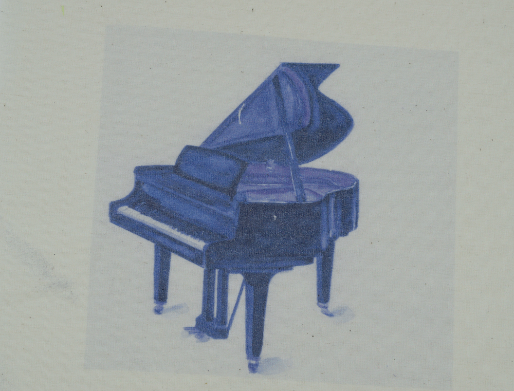 Here is the piano image printed on cotton muslin.