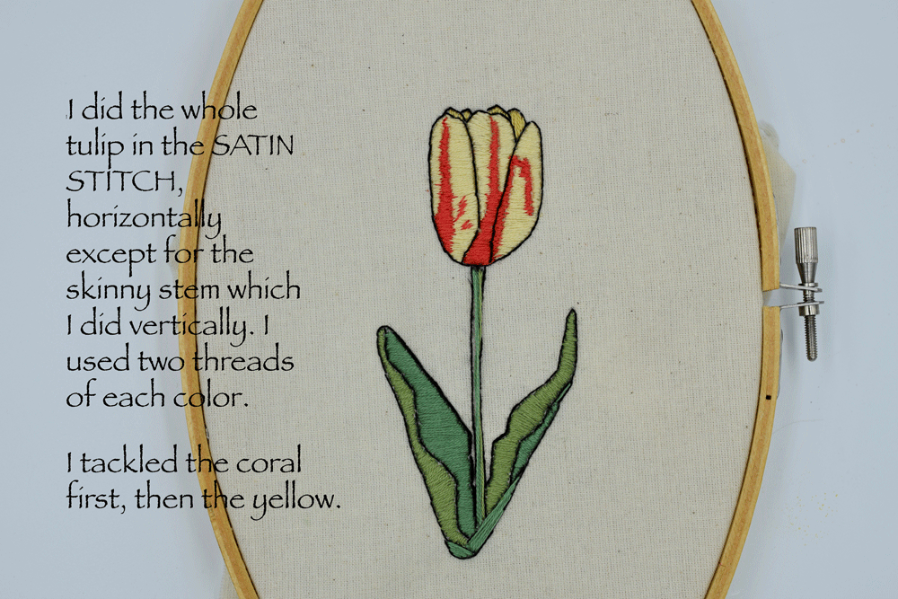 If you would like to see how to make the SATIN STITCH, click HERE.
