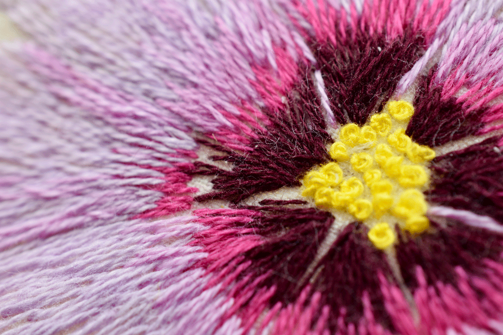 French knot close up.
