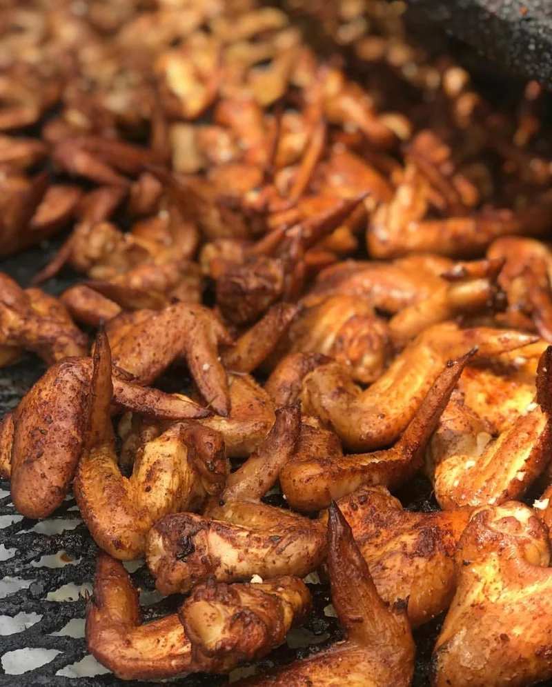 Brined & Smoked Wings served with White BBQ Sauce