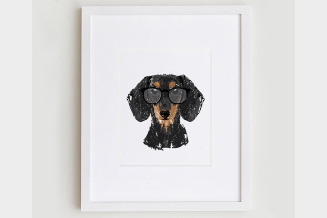 5x7 Dachshund Portrait Print $14.00 by Gus and Abby