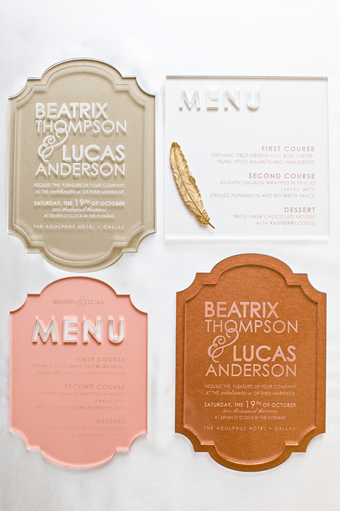 Menus by Southern Fried Paper . Photo by Thisbe Grace Photography . 
