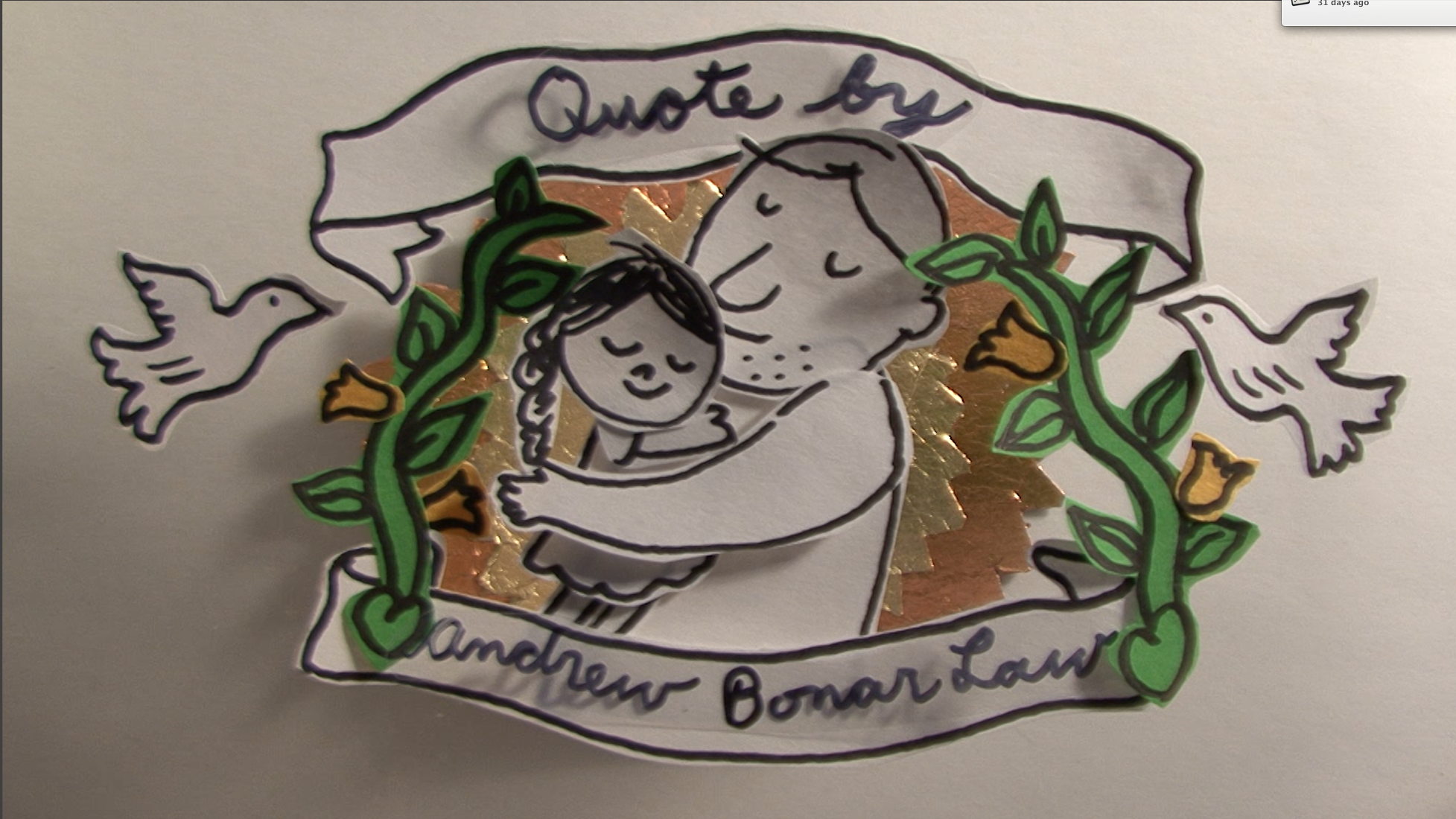 Right now I am working with Bonneville Communications to create a series of inspirational shorts. Here is a still from my short 'Maid Arise'. This animation portrays Christ raising a small girl to life as found in the New Testament. In this scene she is reunited with her father.