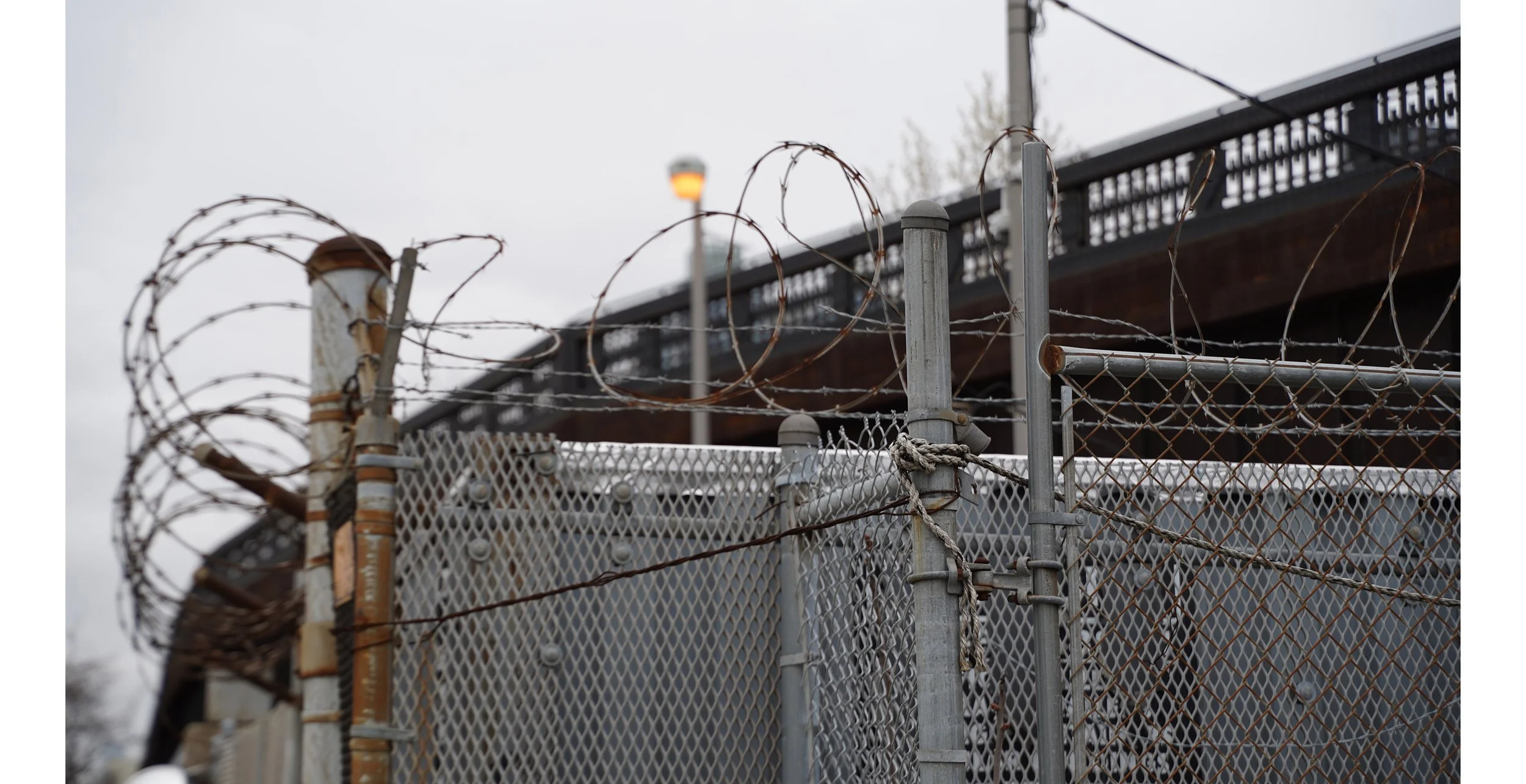 Believe it or not, that balcony up there is the Highline. The back side of Hudson Yards down the river still hasn't been developed.