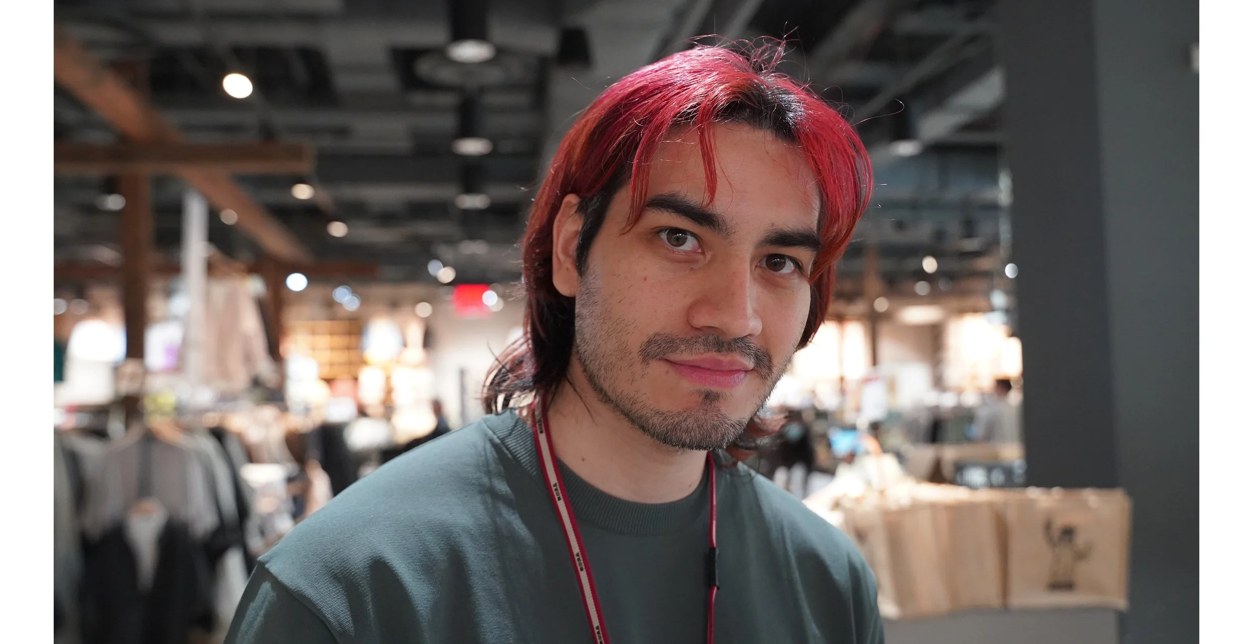 Kylan works as a stylist at MUJI. He's an artist and musician. "I constantly reinvent myself".