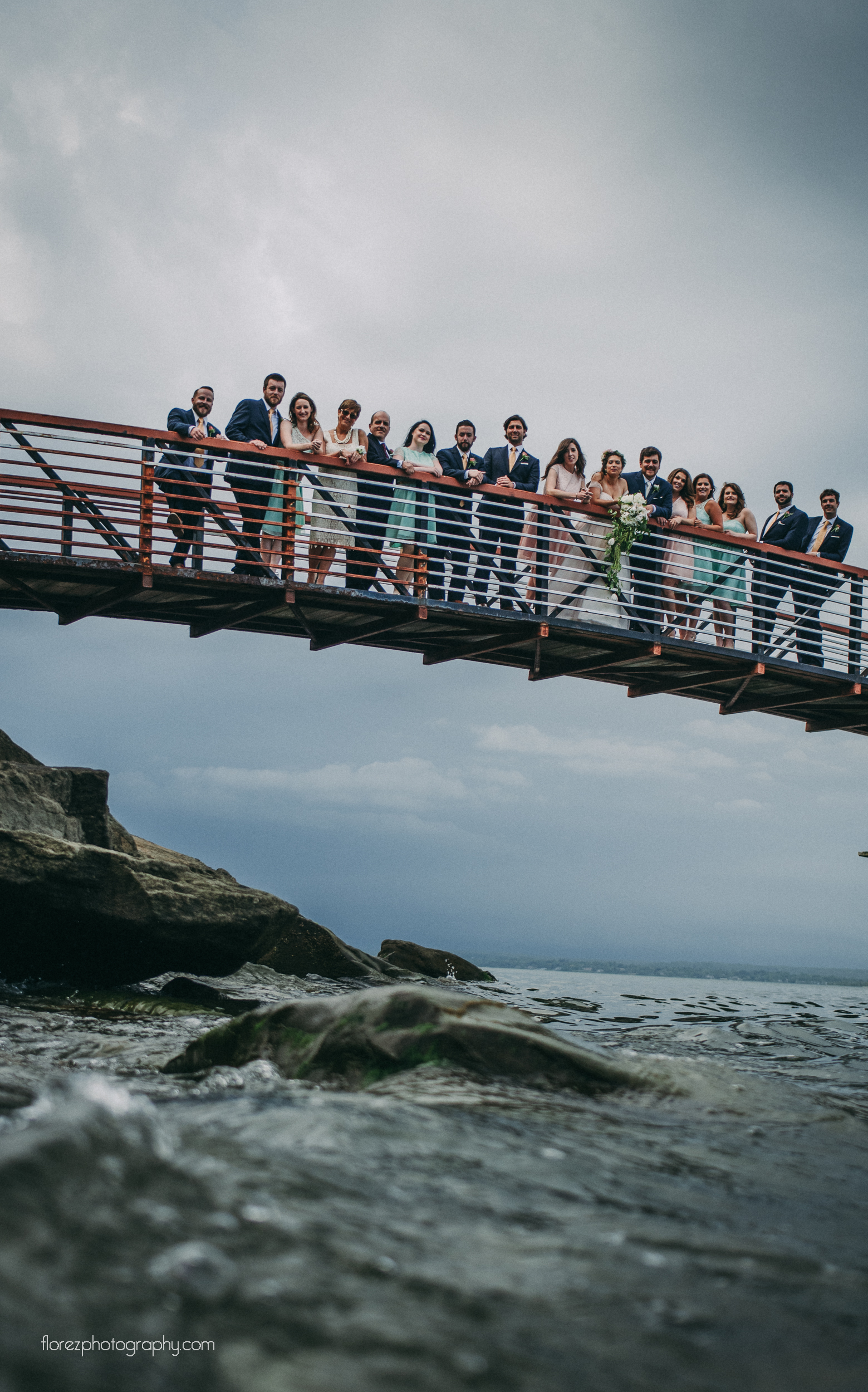 "Formal" wedding party photo in Rhode Island.