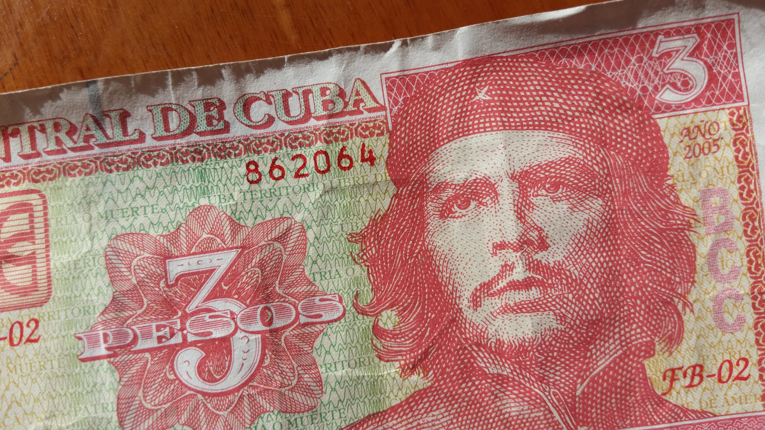 3 CUP. About 13 cents US. But also, look how colorful their currency is.