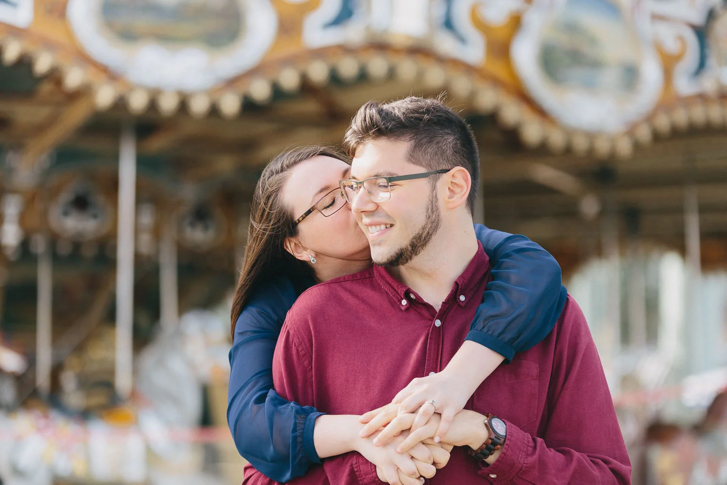 Desiree and Ryker Brooklyn Bridge Park Engagement