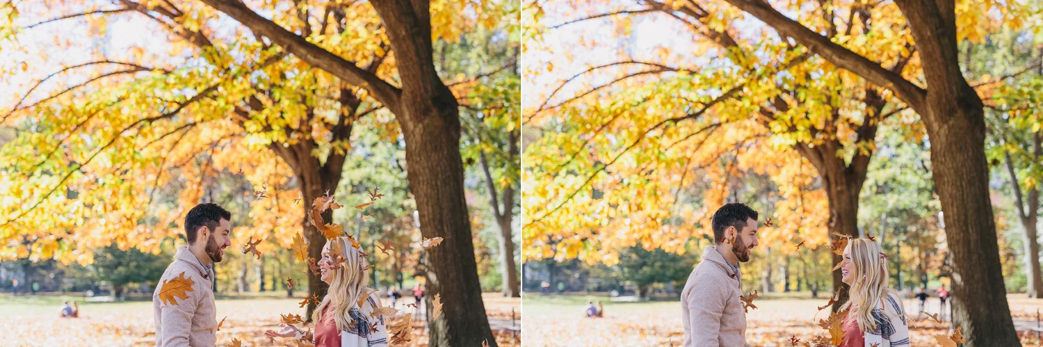 Jenna and Andrew's Cosy Fall Engagement | Brooklyn Bridge. Centr