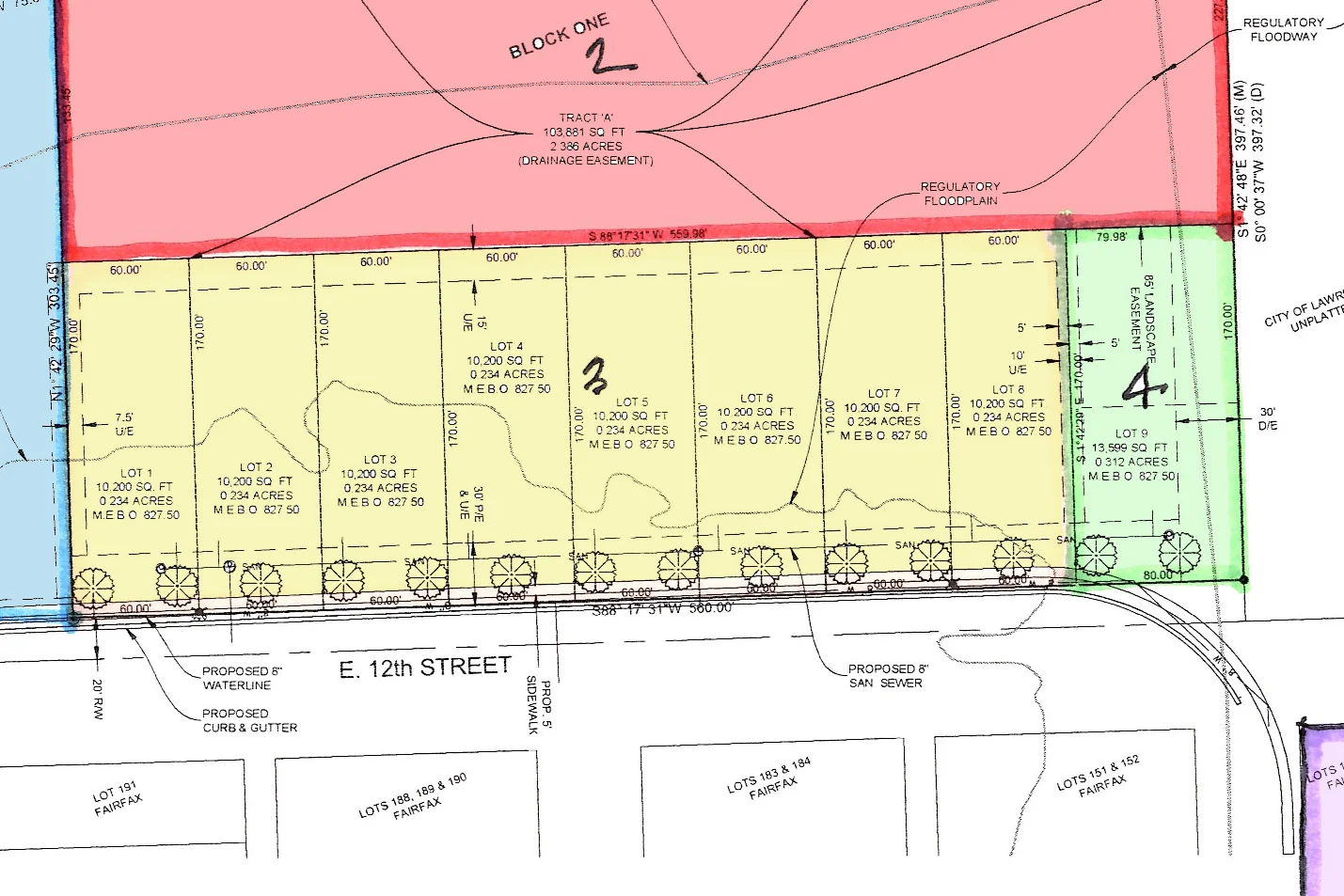 Detail view of Lots - Area 3 .