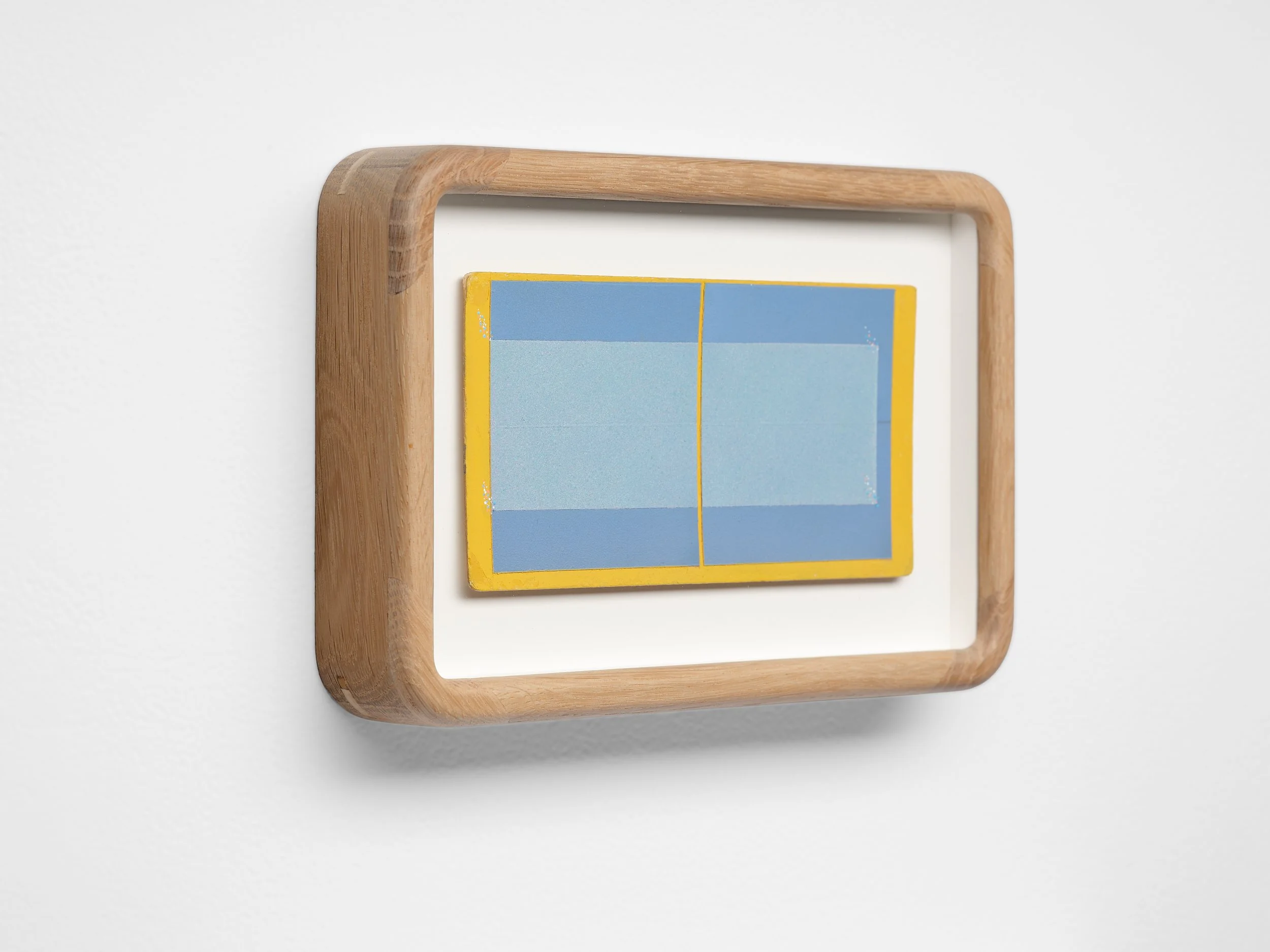   Floe   2026. Acrylic on antique stereocard · 3 × 7 inches · 9.25 × 5.75 inches framed 