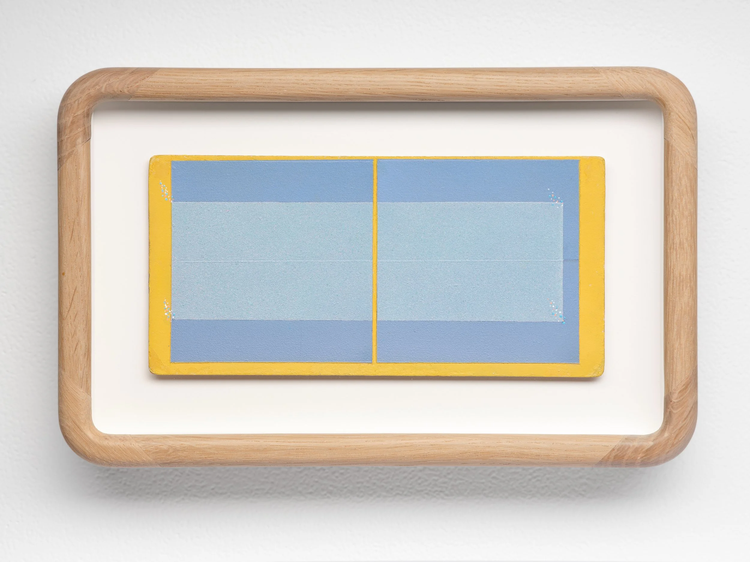   Floe   2026. Acrylic on antique stereocard · 3 × 7 inches · 9.25 × 5.75 inches framed 