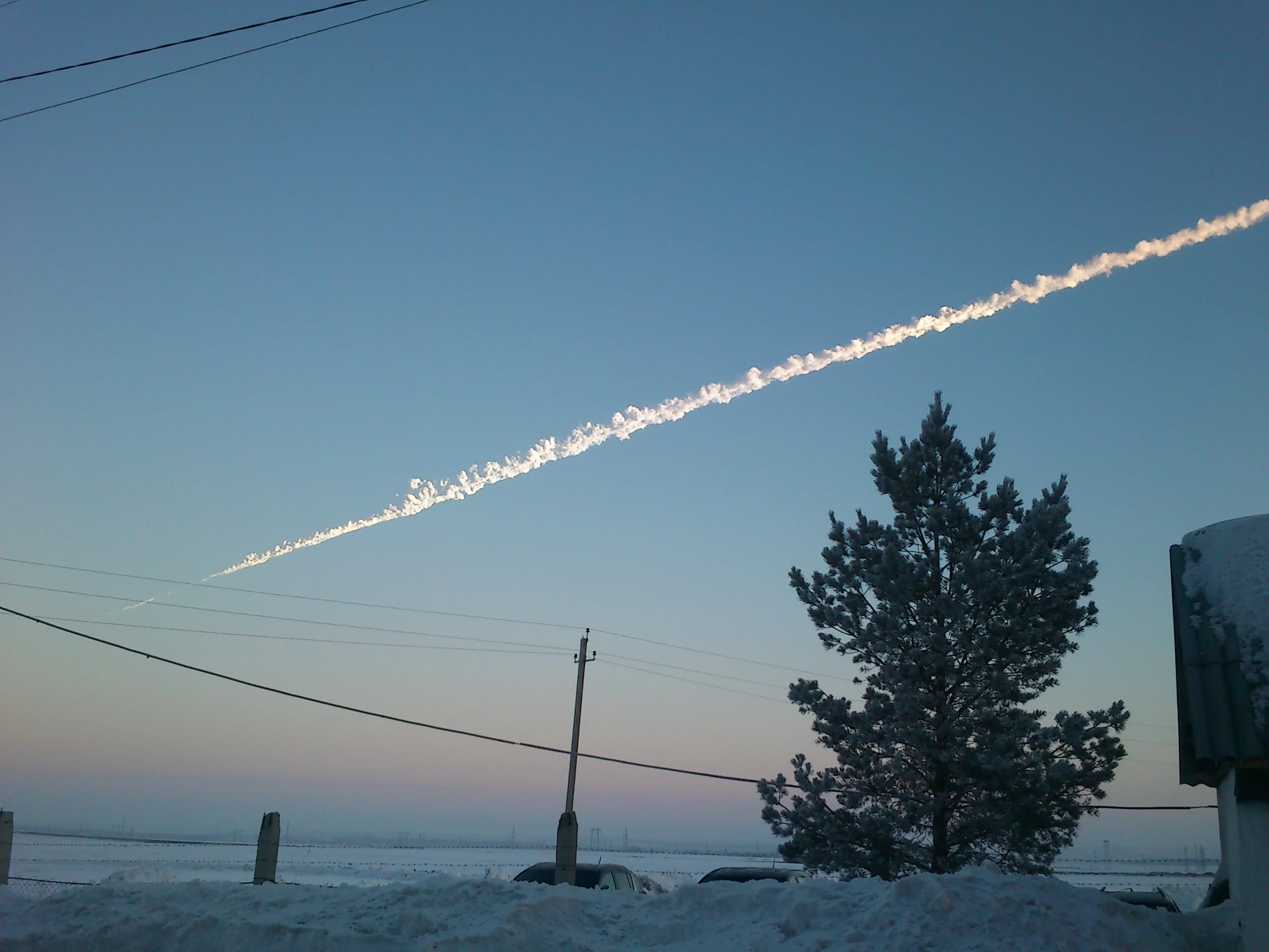 The Chelyabinsk Meteor shown above released 20-30 times more energy than the Hiroshima bomb. 