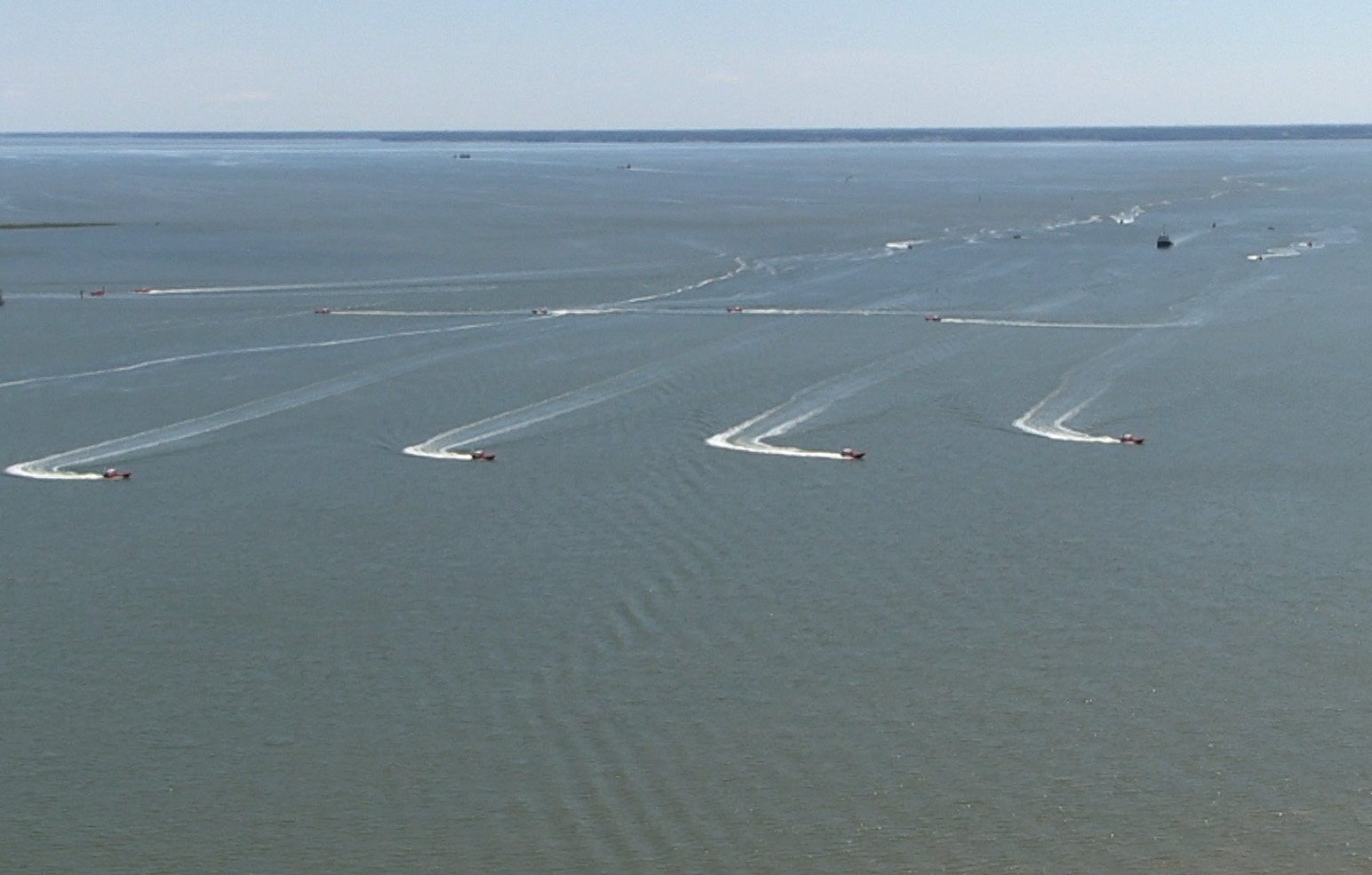 Unmanned Naval watercraft operating under swarm intelligence programming. Image Credit: DefenseTech.org